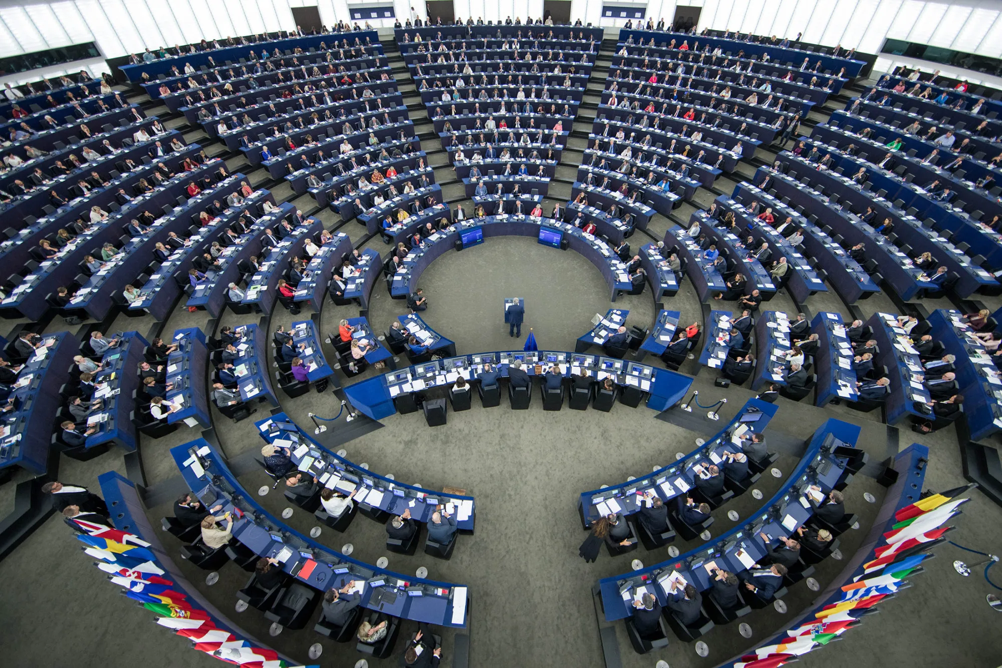 Jean-Claude Juncker delivers the State of the Union speech at the European Parliament in Strasbourg, on&nbsp;Sept. 13.