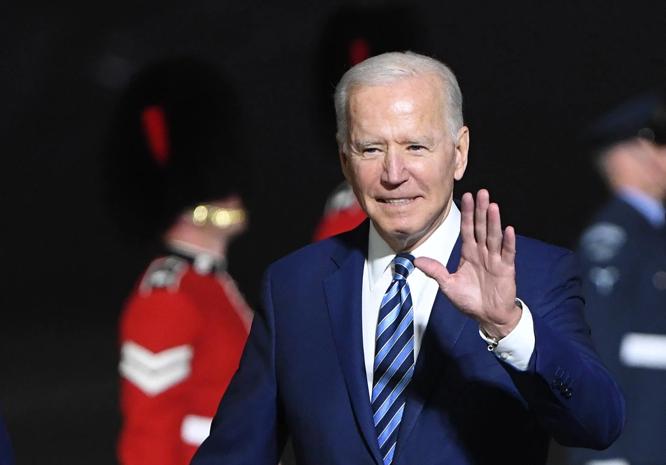 Joe Biden arriving at the Group of Seven Leaders Summit, in Newquay, U.K.