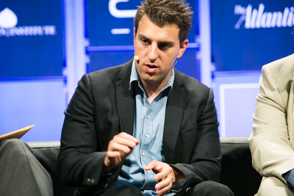 Airbnb CEO Brian Chesky speaks at The Atlantic's CityLab 2014 summit in Los Angeles. 
