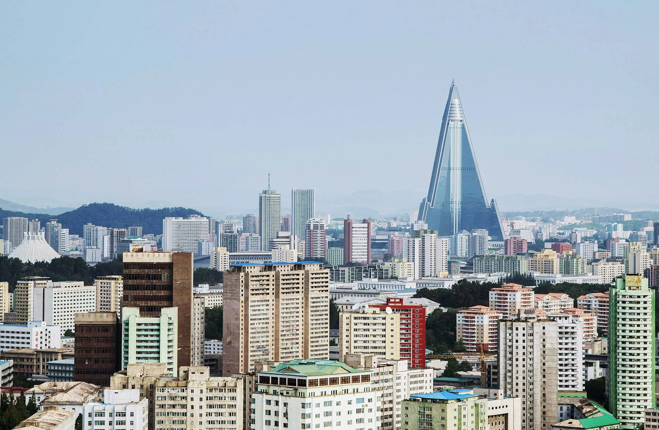 Ryugyong Hotel tower.
