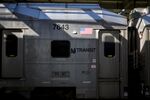 A New Jersey Transit train arrives at Pennsylvania Station in Newark.
