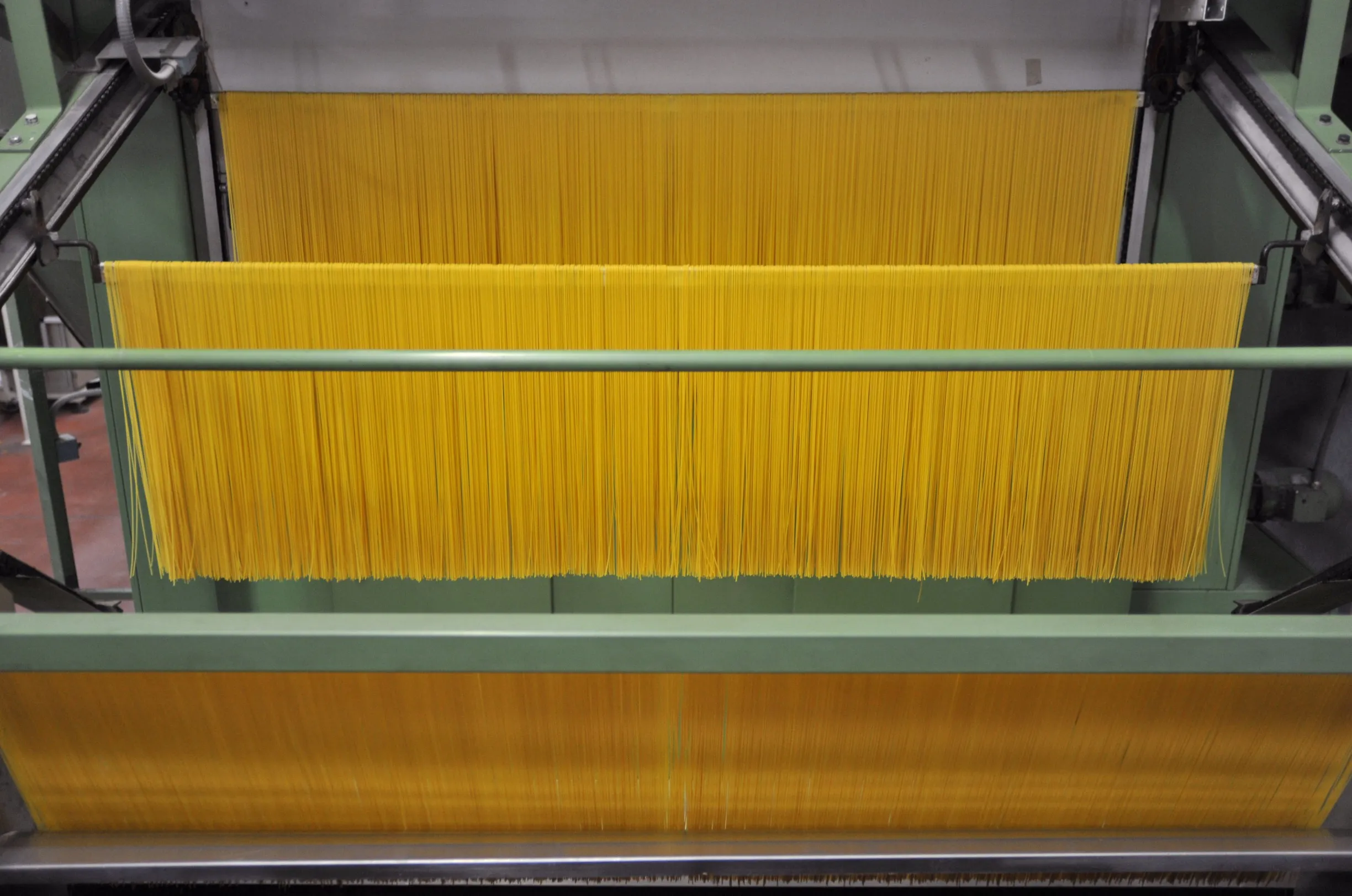 Spaghetti is produced at a factory in Giano dell'Umbria.