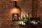 A portrait of Don Vito Corleone hangs on the wall at Gero restaurant.