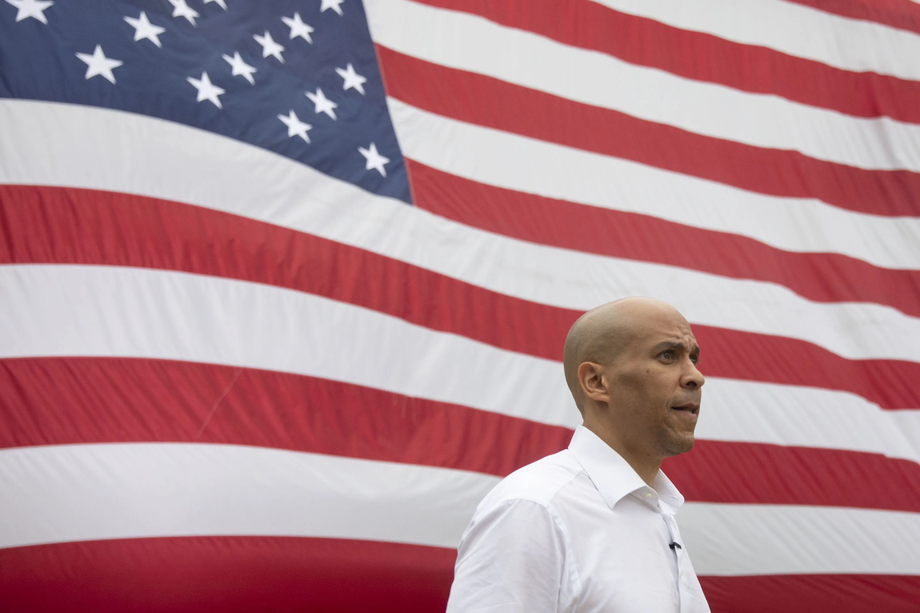 Senator Cory Booker at the Polk County Steak Fry on Saturday, Sept. 21.