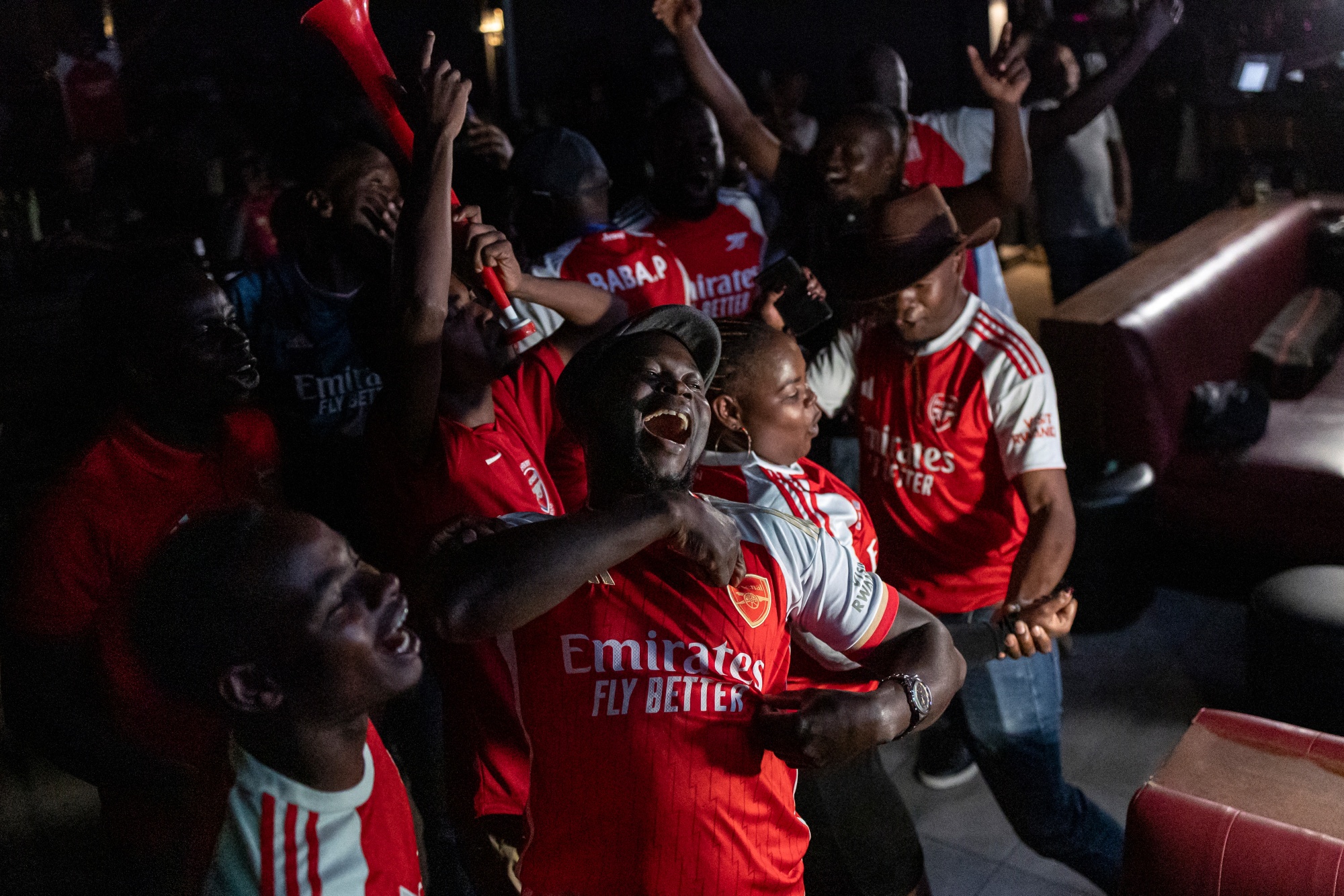 Kenyan fans of Arsenal FC in Nairobi on May 5.