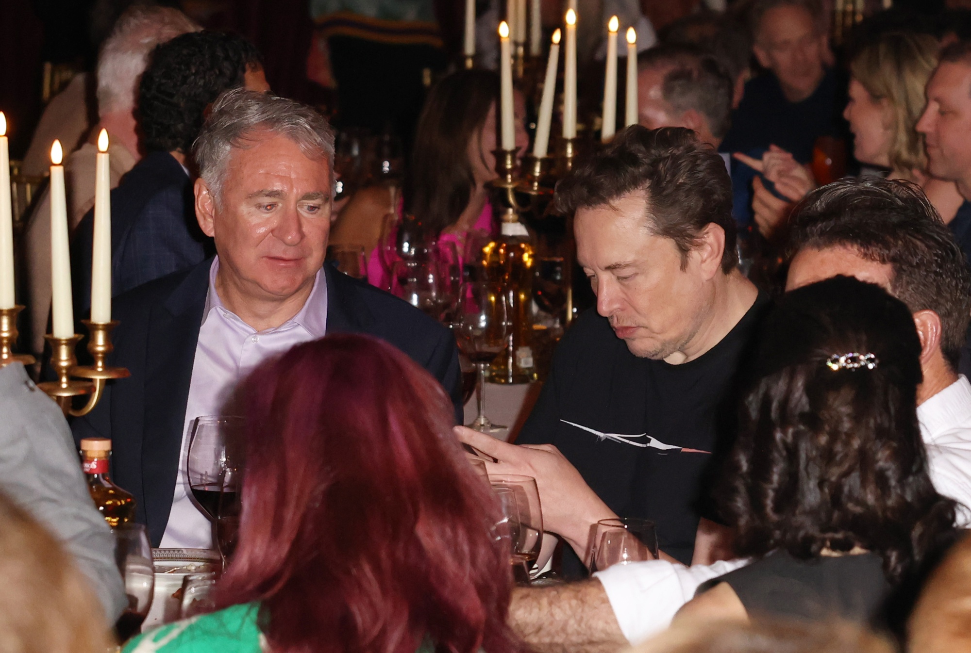 Ken Griffin and Elon Musk in Miami Beach, Florida, on May 04.