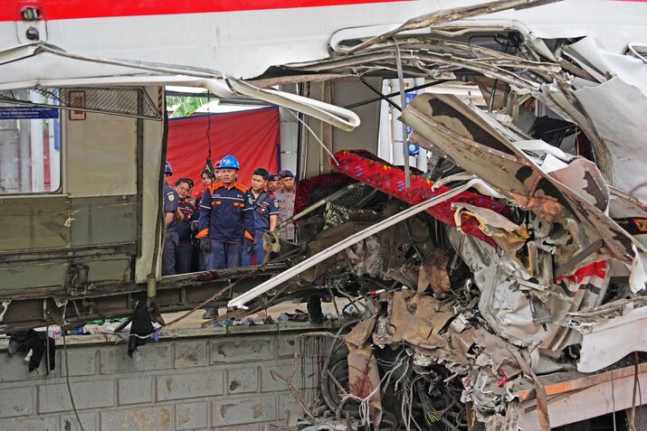 Train Collision Near Indonesian Capital