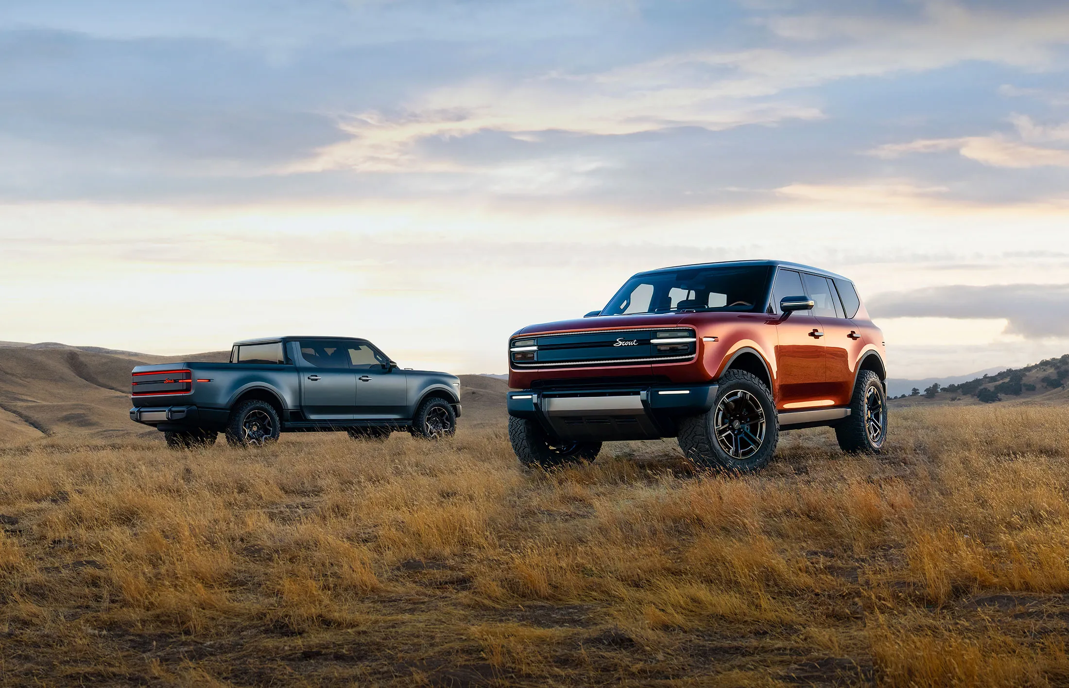 Scout’s Terra pickup and Traveler SUV concepts.
