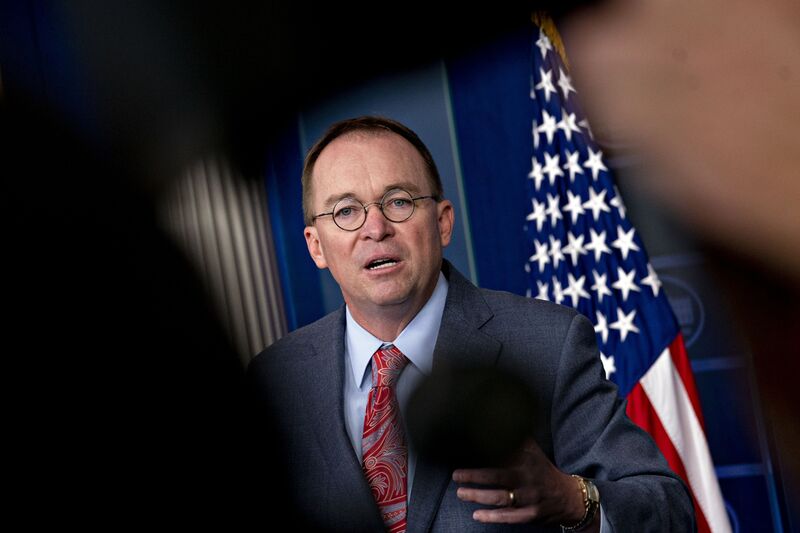 Mick Mulvaney speaks during a news conference at the White House in Washington, D.C., on Oct. 17.