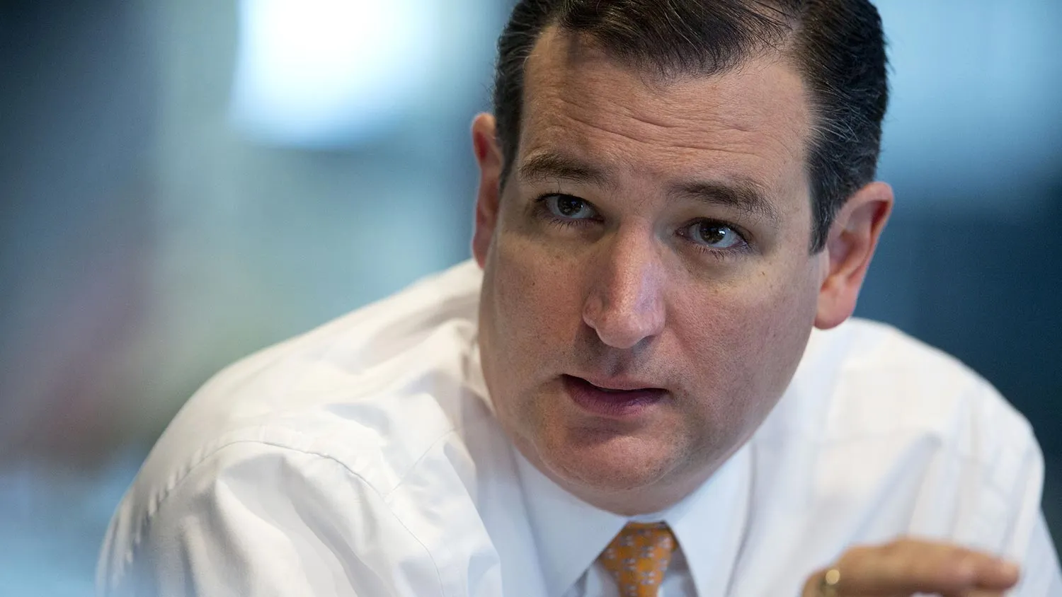 Senator Ted Cruz, a Republican from Texas, speaks during an interview in Washington, D.C., U.S., on Thursday, Jan. 30, 2014.
