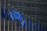 EU&nbsp;flags fly outside&nbsp;the headquarters of the European Commission, in Brussels, Belgium.