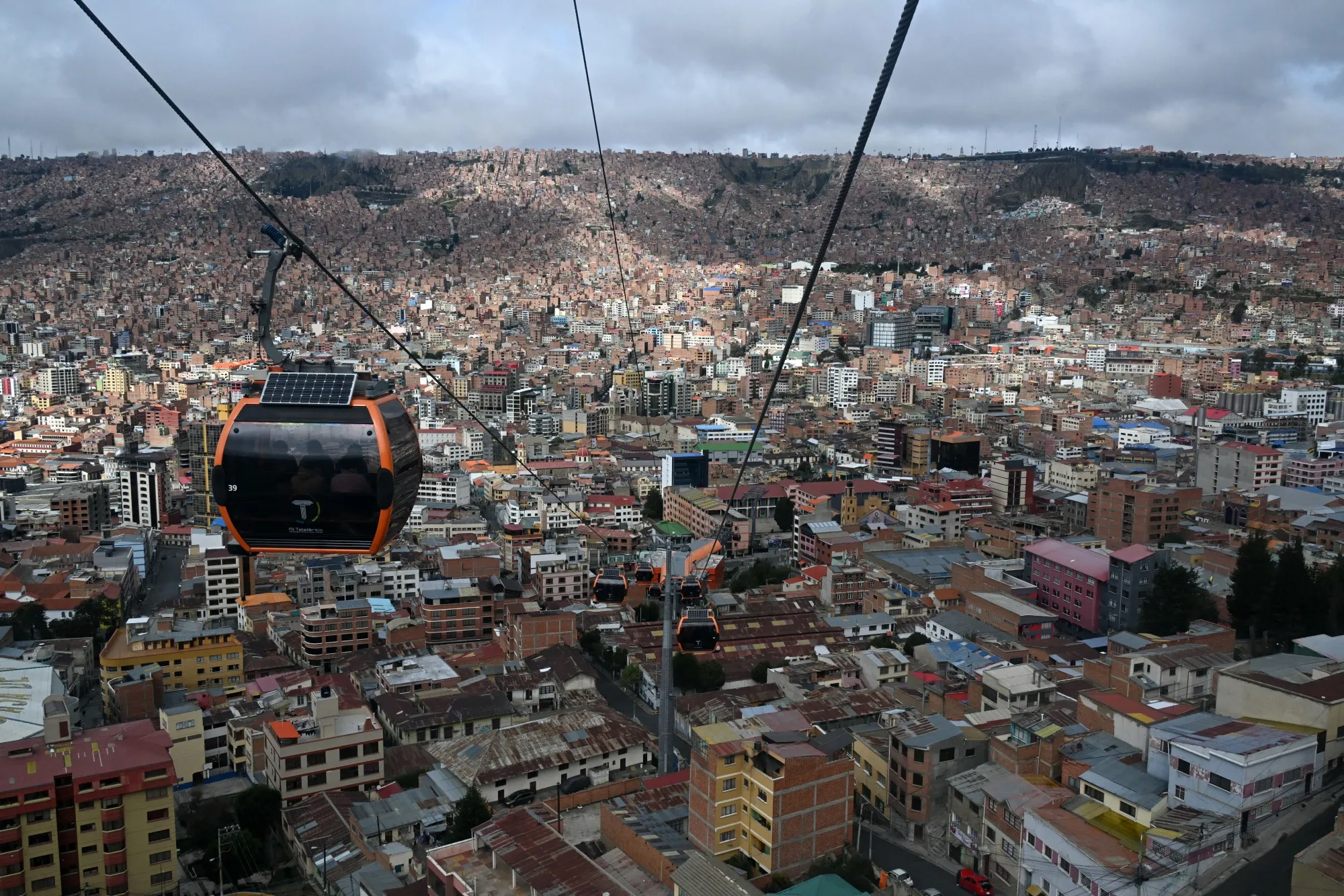 Vista del teleférico en La Paz.
