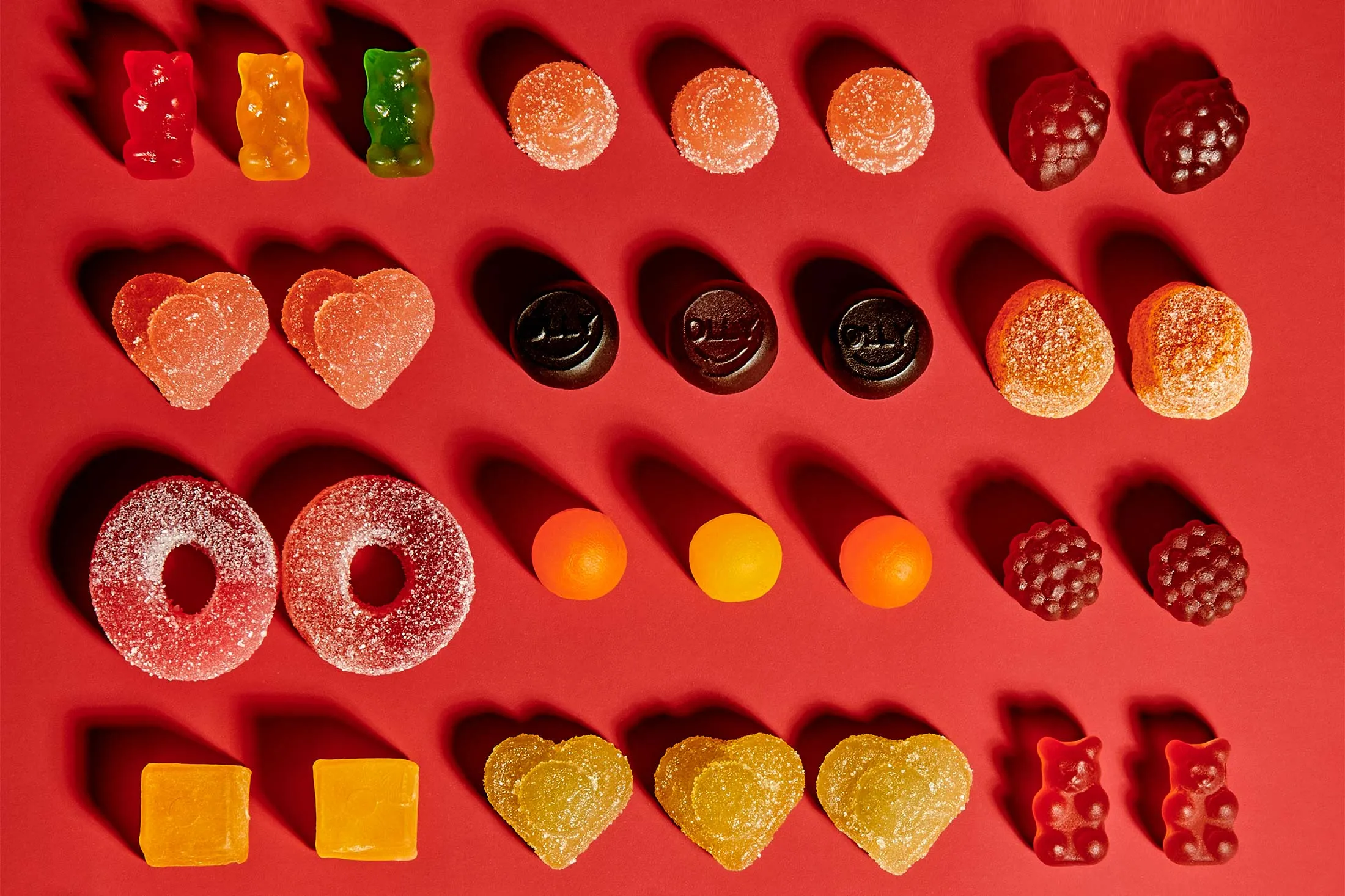 (Top row)&nbsp;Sunday Scaries CBD gummies for calm,&nbsp;Olly probiotic and prebiotic gummies for digestion,&nbsp;and Trywell hair, skin, and nails supplement;&nbsp;(second row)&nbsp;Vegamour Gro biotin gummies for hair, Olly Extra Strength Elderberry for immunity, and Olly Swift Energy gummies;&nbsp;(third row)&nbsp;Olly metabolism gummy rings, Trywell omega 3 and DHA supplement for heart health, and Trywell Daily Immunity Elderberry;&nbsp;(fourth row)&nbsp;Sagely Naturals Calm &amp; Centered CBD gummies, Vegamour Gro + Advanced gummies for hair, and Pink Stork melatonin gummies for sleep.