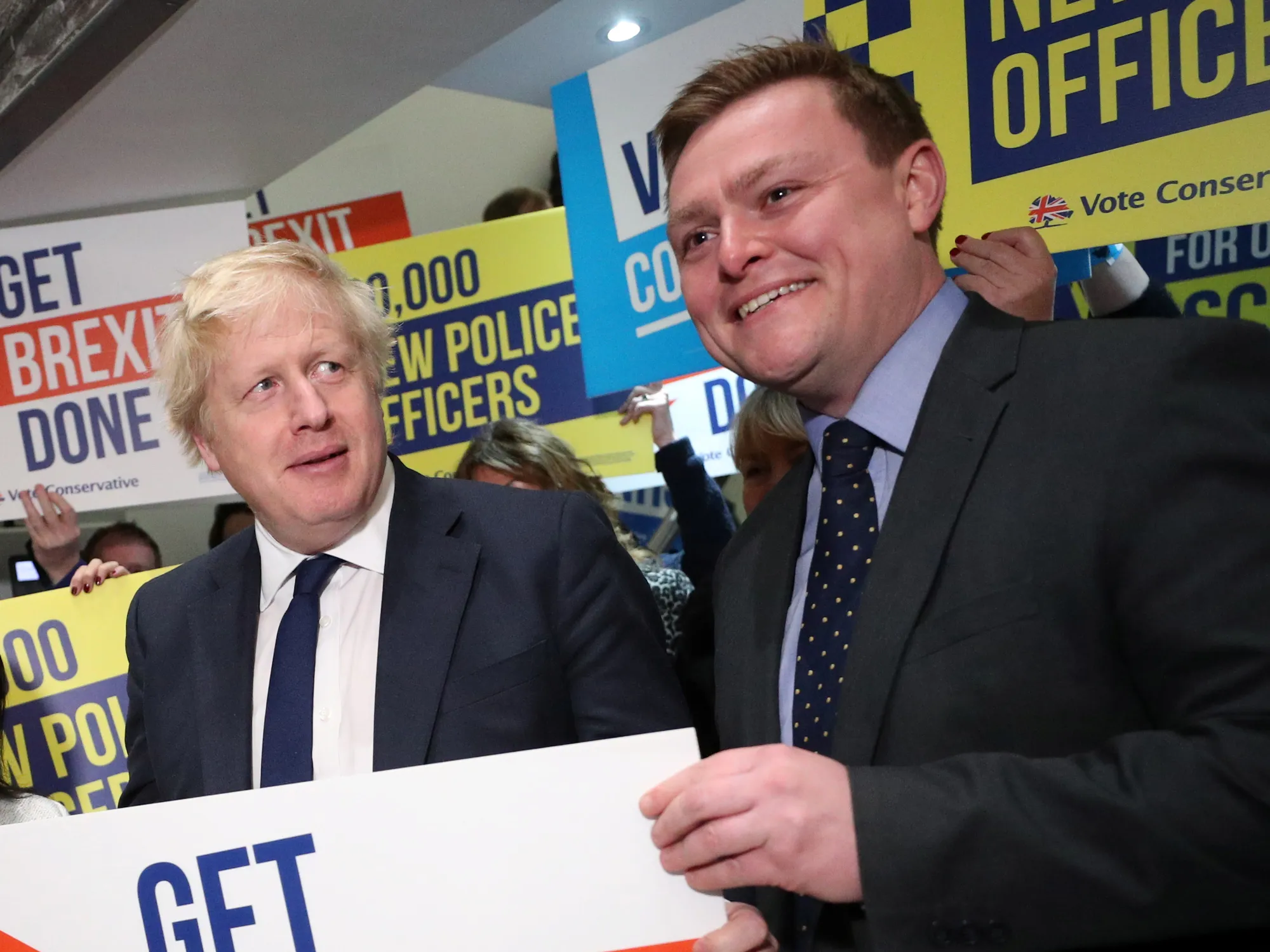 Boris Johnson and Will Quince in 2019.