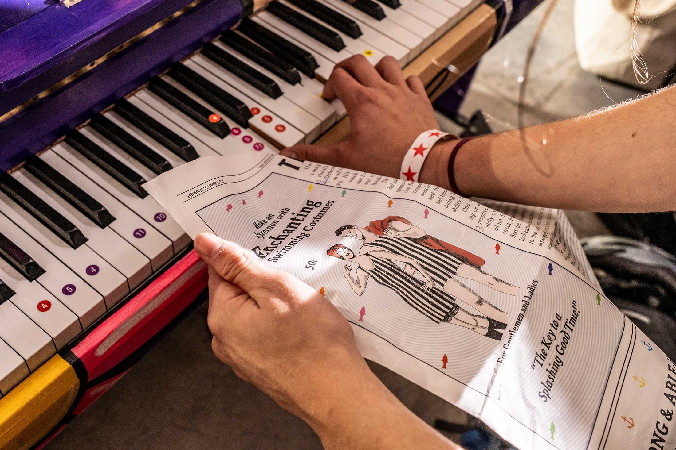 Playing pianos at the Sing for Hope piano warehouse in Manhattan yields clues at the third stop.