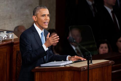 President Barack Obama delivers his State of the Union address in the in the Capitol's House chamber, Jan. 20, 2015.