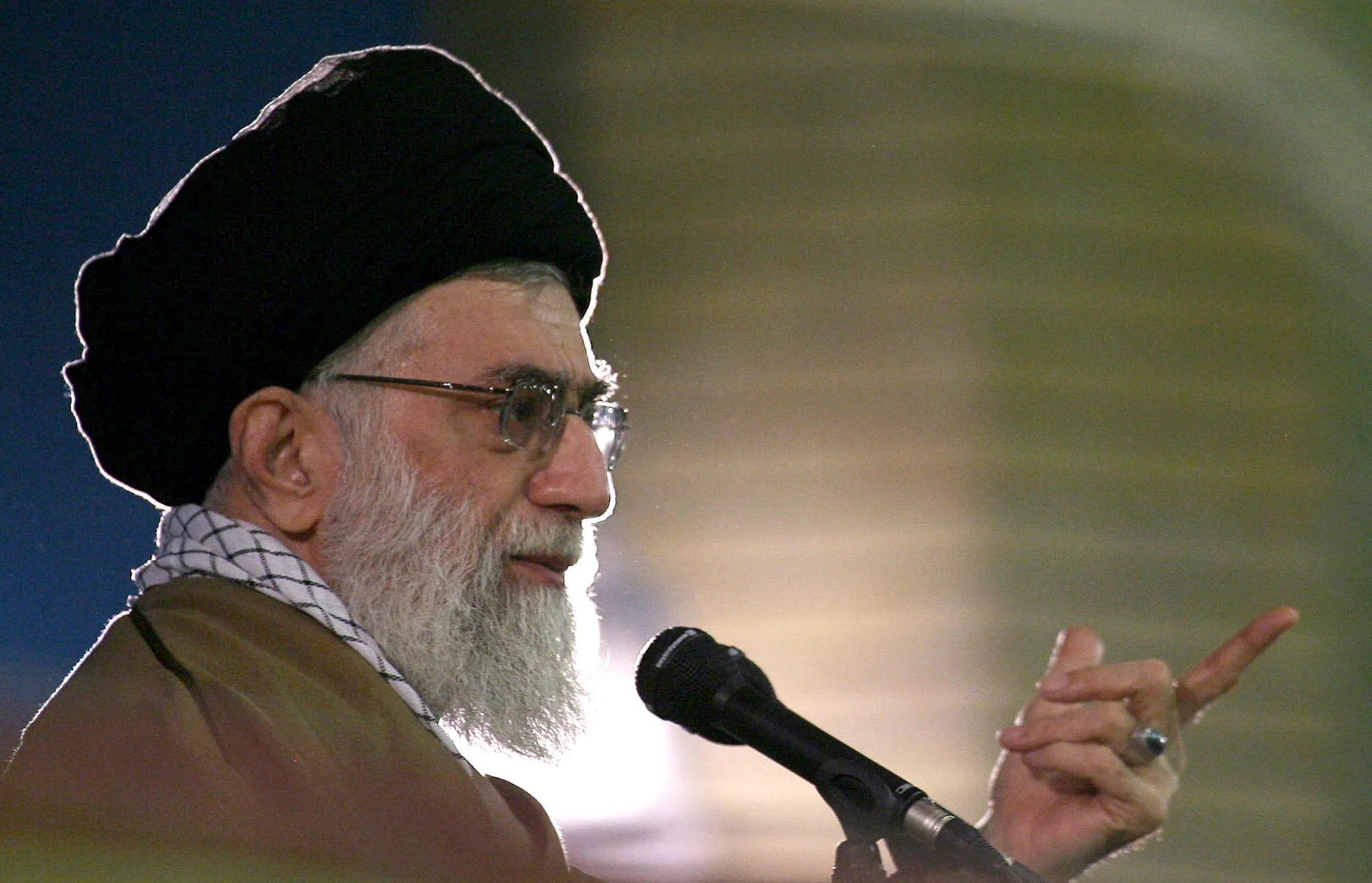 Ayatollah Ali Khamenei speaks in Tehran in 2007.