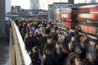 Commuters As U.K. Employers Face Tightest Labor Market On Record