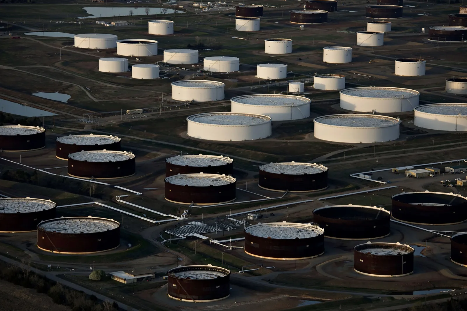 Oil storage tanks in&nbsp;Cushing, Oklahoma.