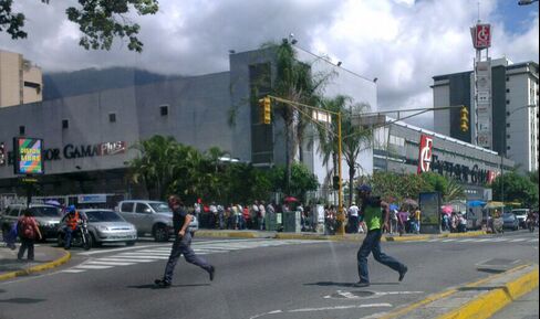 Shoppers Outside Grocery Store