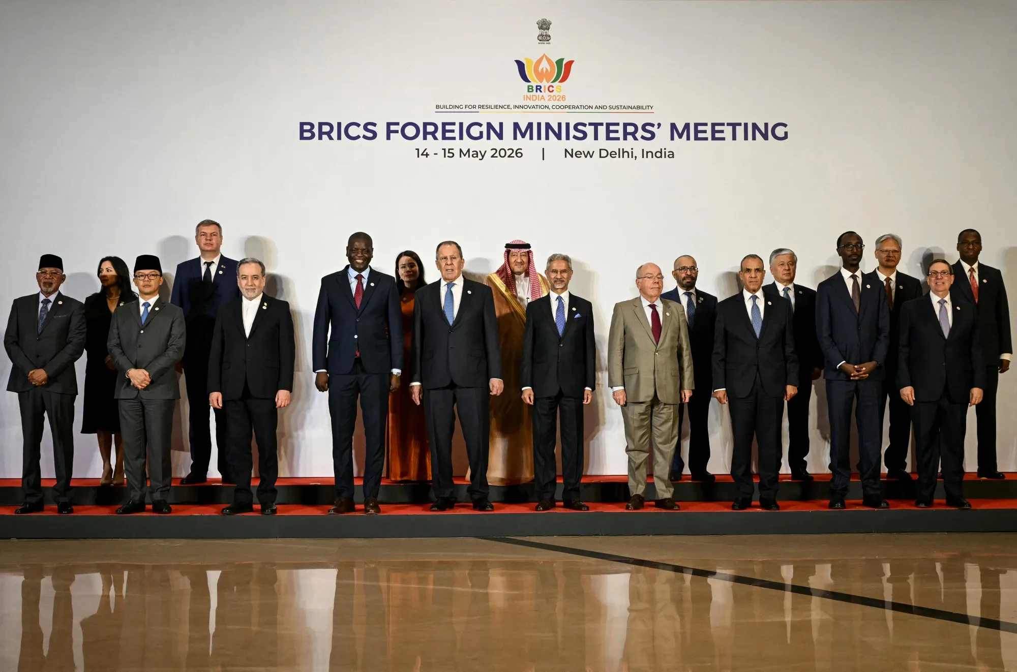 Foreign Ministers at the BRICS Foreign Ministers' meeting in New Delhi on May 14.&nbsp;