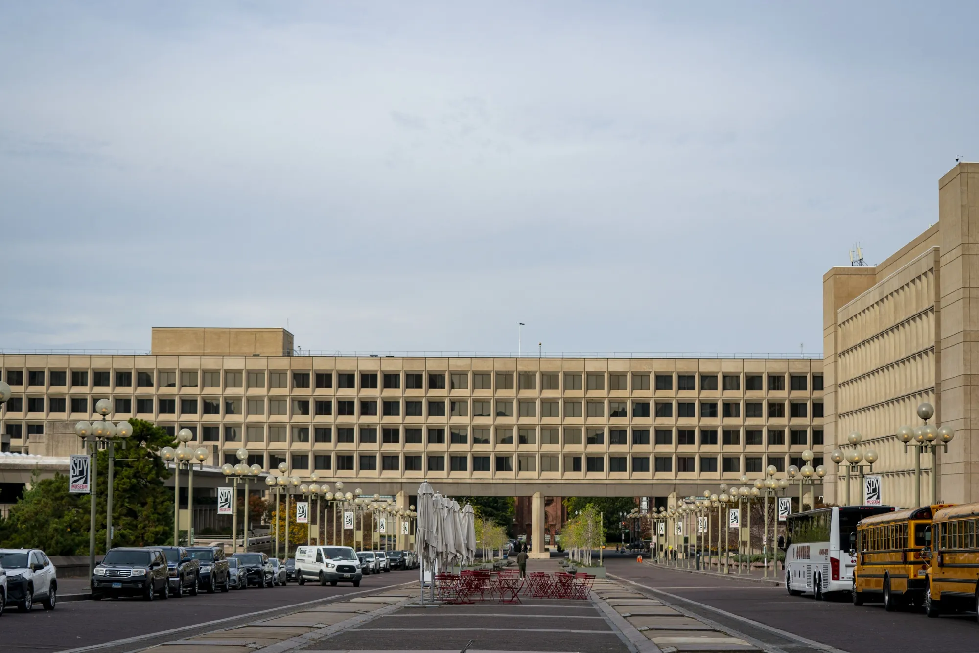 The James V. Forrestal Federal Building, the largely vacant headquarters for the US Department of Energy, is seen from L’Enfant Plaza in Washington, DC, US, on Friday, Nov. 7, 2025.