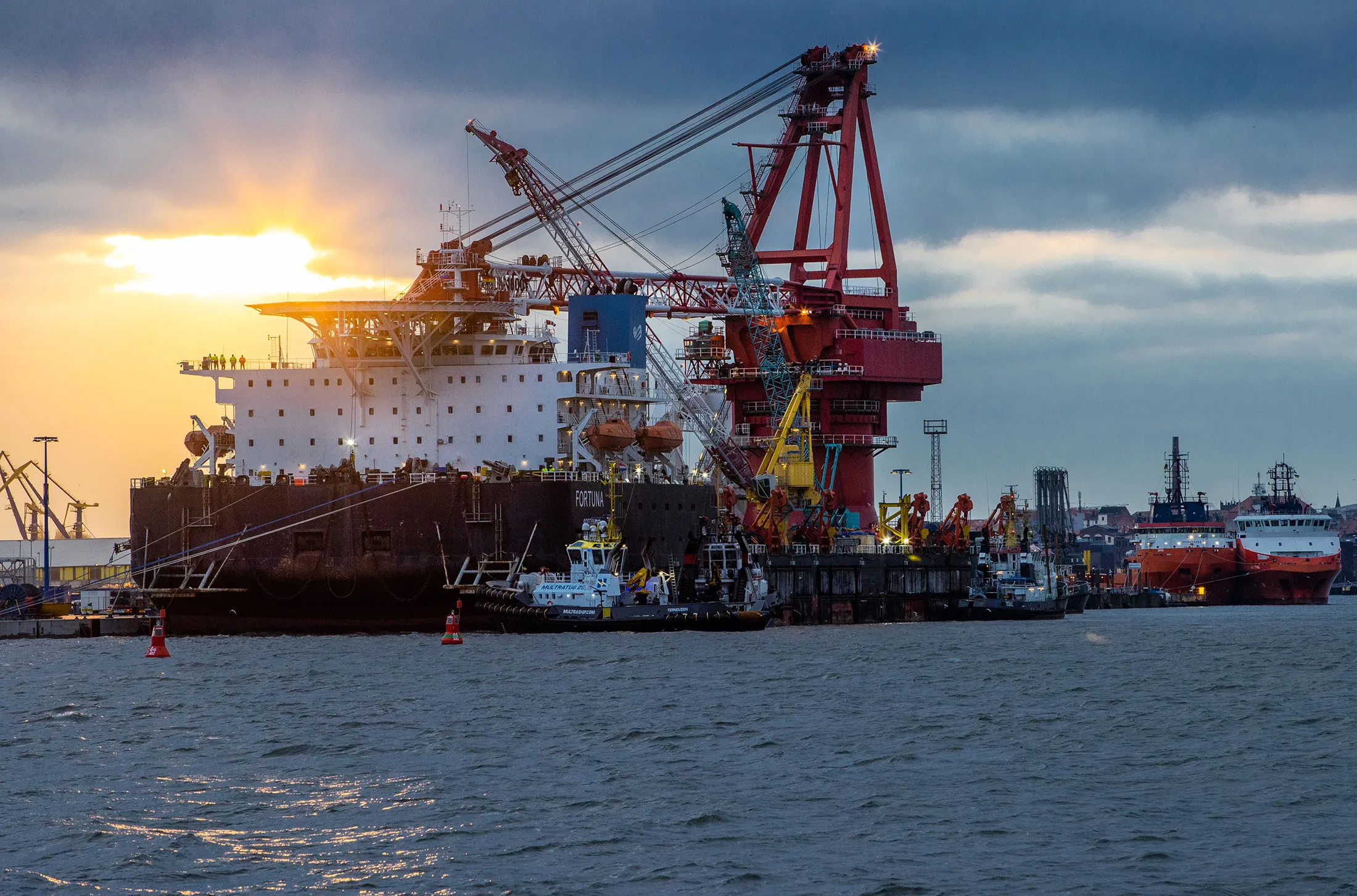 Russian pipe-laying vessel “Fortuna” in Wismar earlier in January.