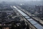 Cars drive on the Marginal Tiete highway in Sao Paulo.