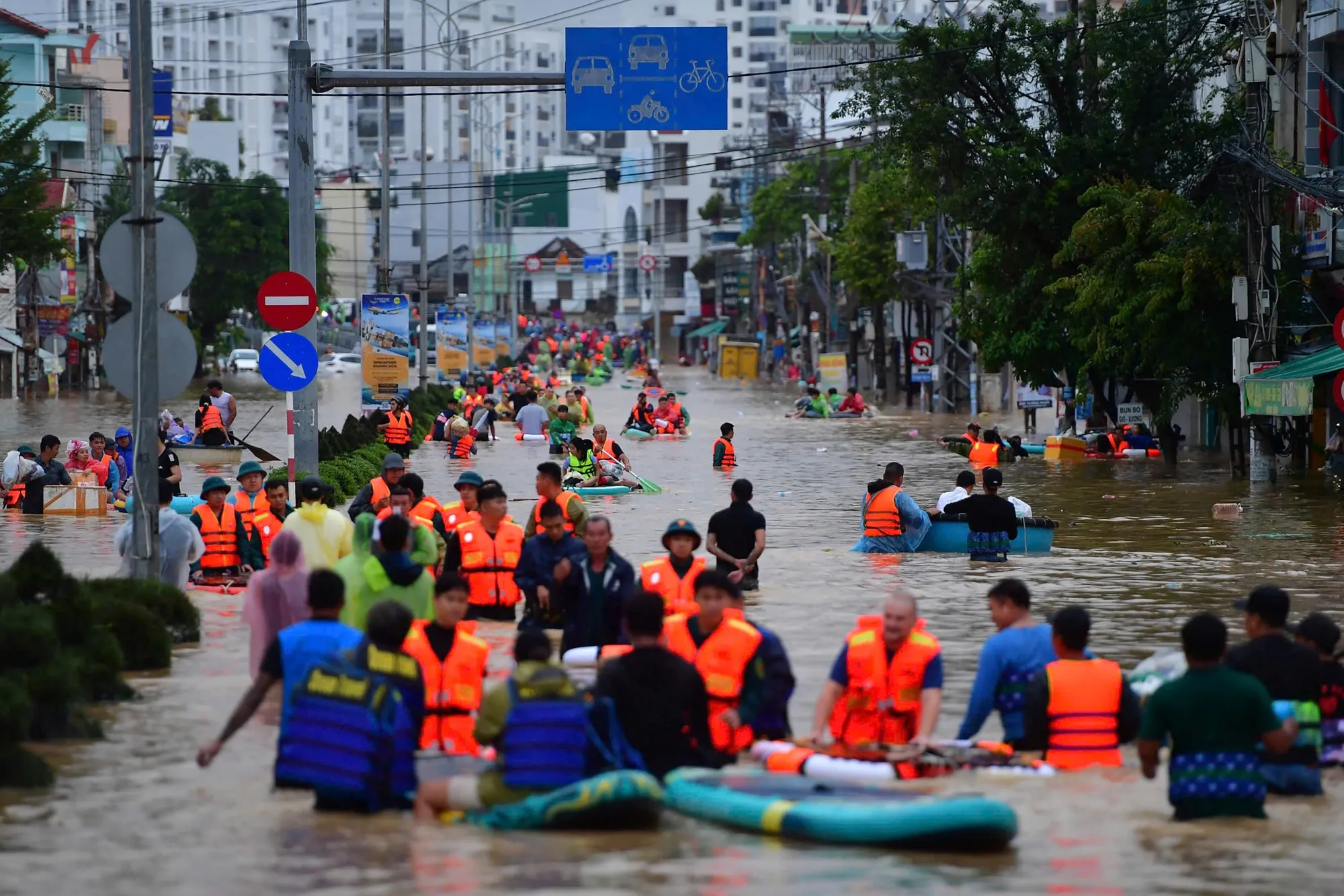Flooding in Nha Trang in Vietnam’s coastal province of Khanh Hoa on Nov. 22.