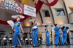 Dancers perform during an event marking the 50th anniversary of ties between Japan and China.