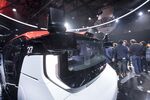 A General Motors Cruise Origin electric driverless vehicle.
