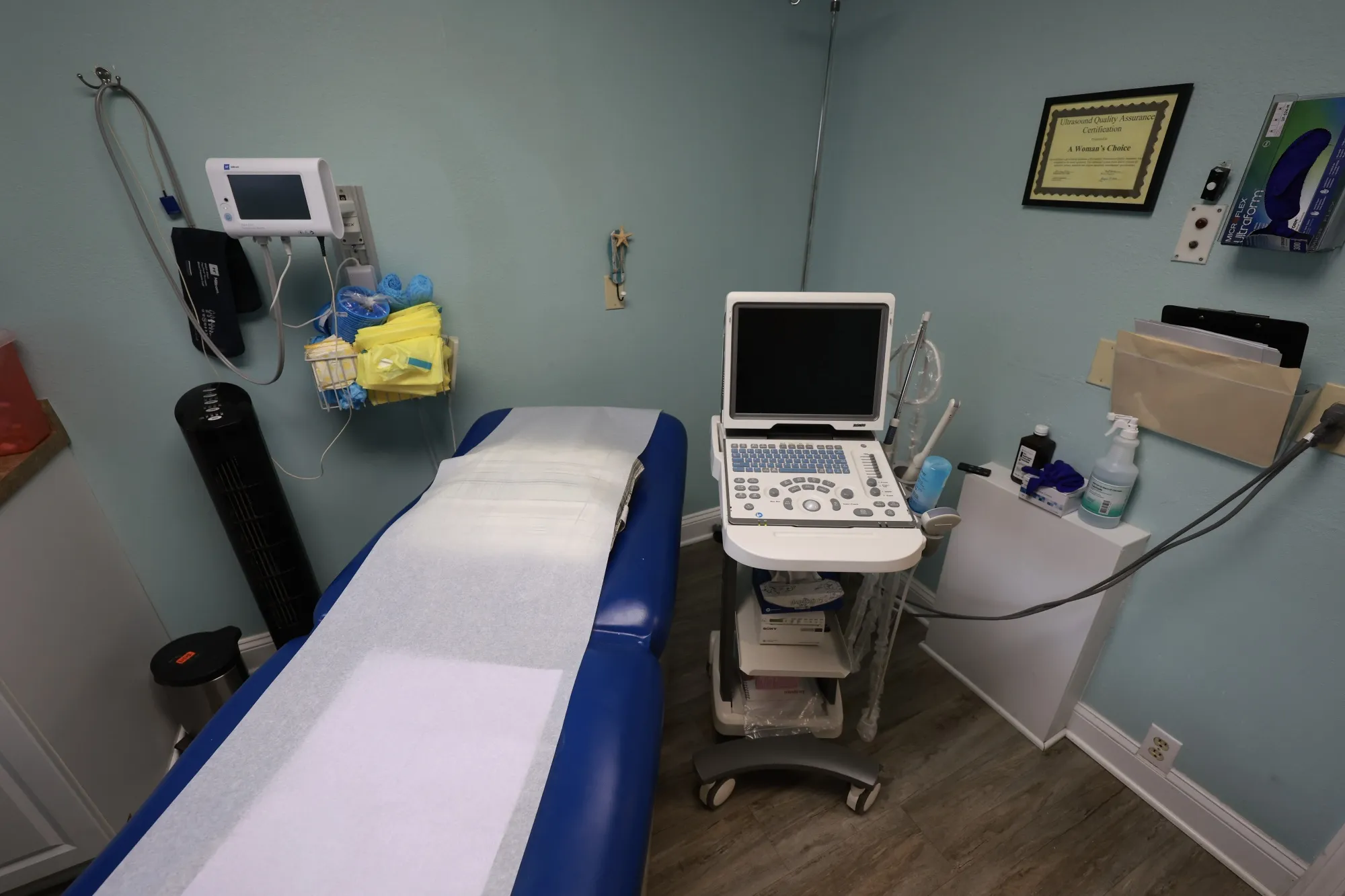 The examination room in women’s health clinic in Jacksonville, Florida.&nbsp;