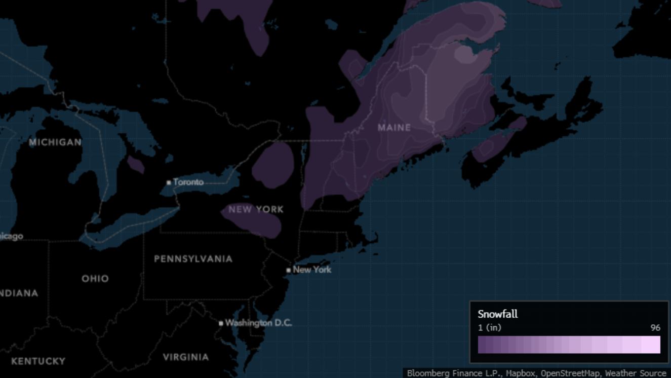 Weather NY This Weekend Snow Cold Air Comes to Northeast Bloomberg