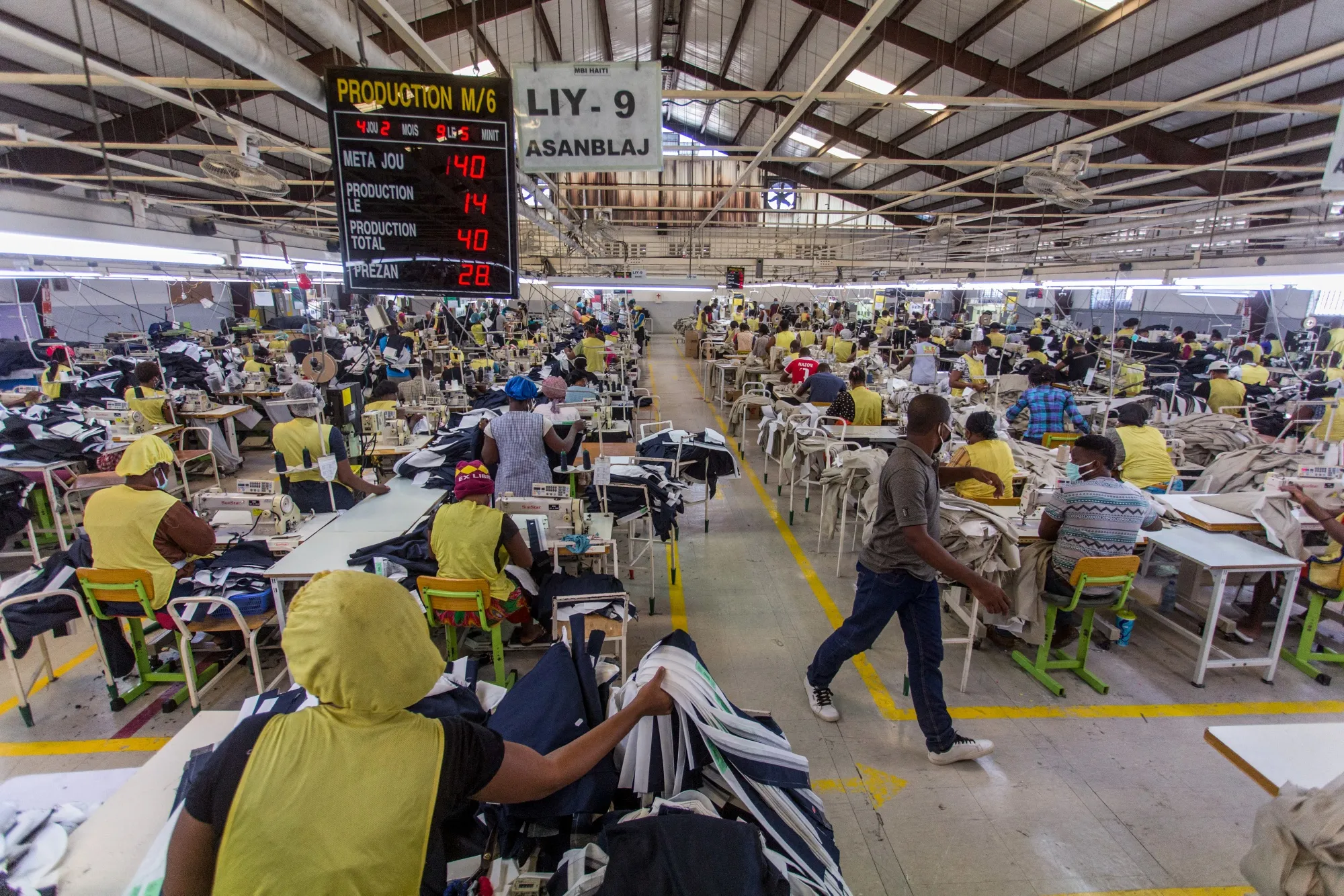 Workers at an industrial park in Port-au-Prince.