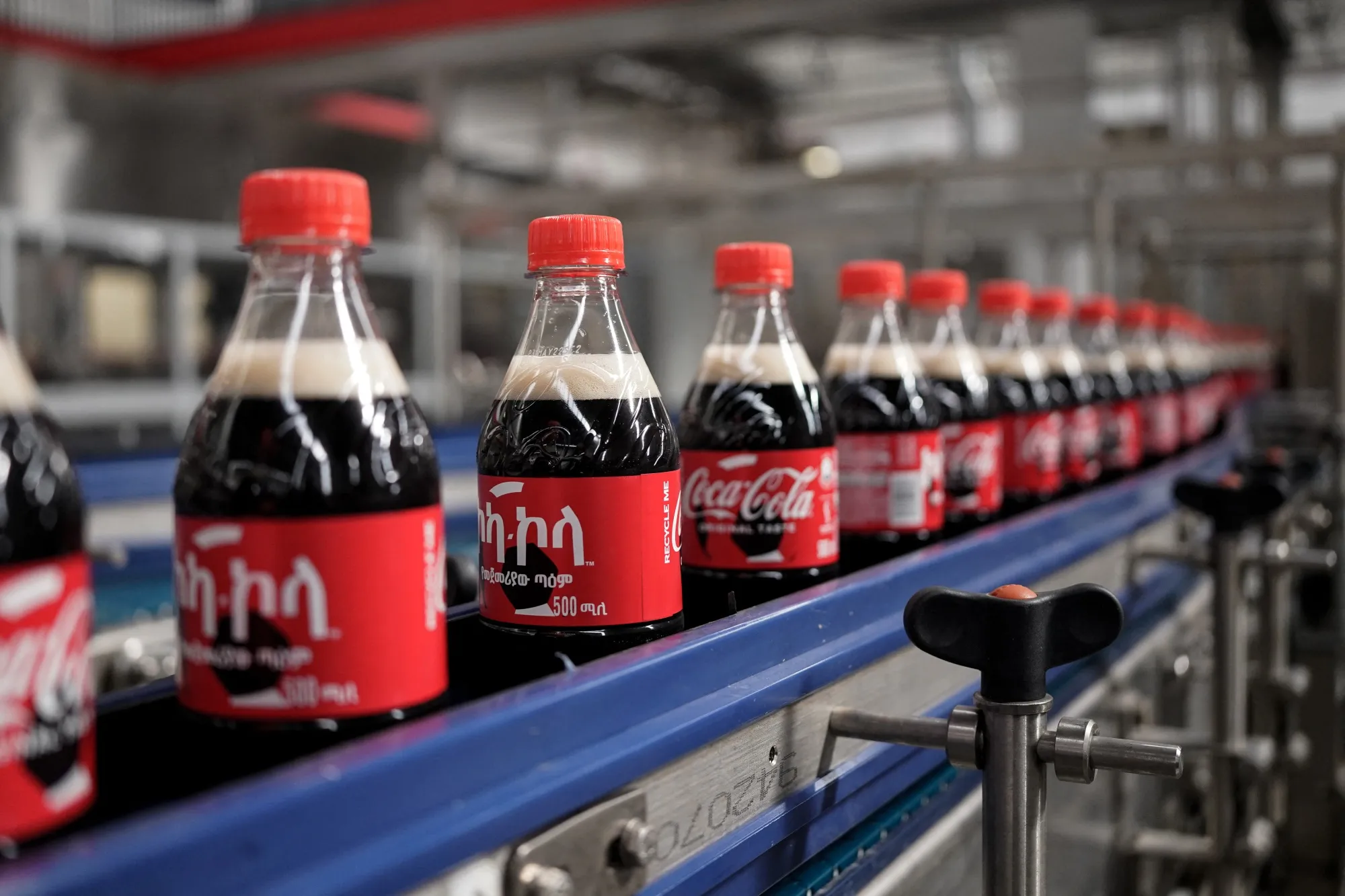 A bottling line at the&nbsp;Coca-Cola Beverages Africa factory in Sebeta, Ethiopia.