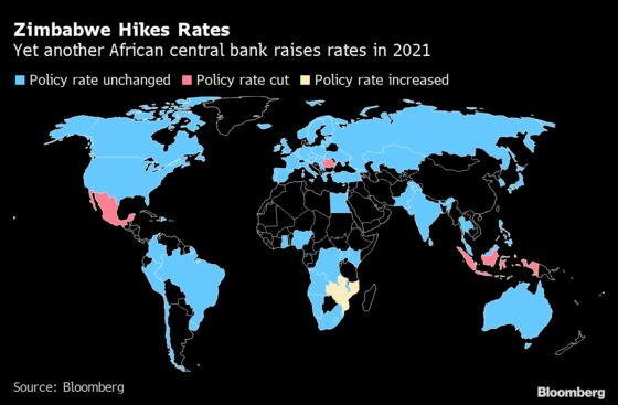 Zimbabwe’s Central Bank Raises Key Interest Rate to 40%