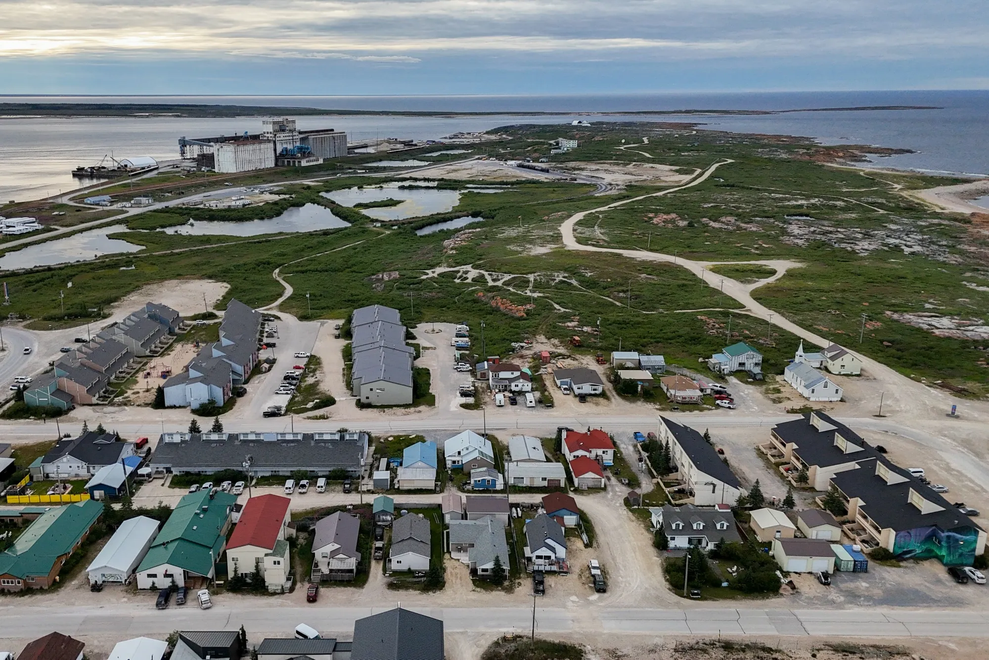 A grain facility on the outskirts of Churchill, Canada.