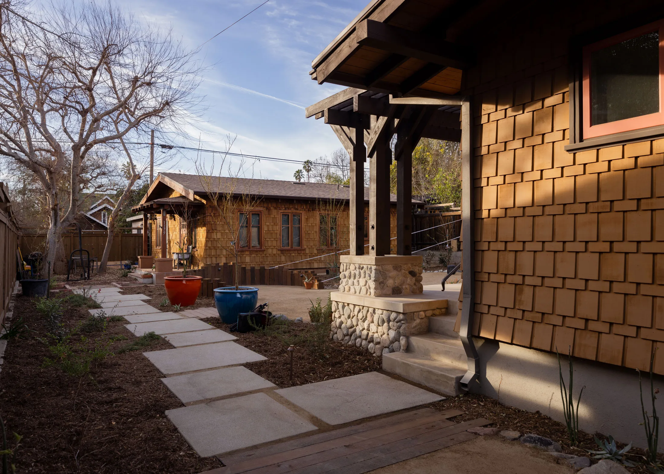 Pasadena City Council member Rick Cole is living in a two-bedroom building, left, in his ex-wife’s backyard.