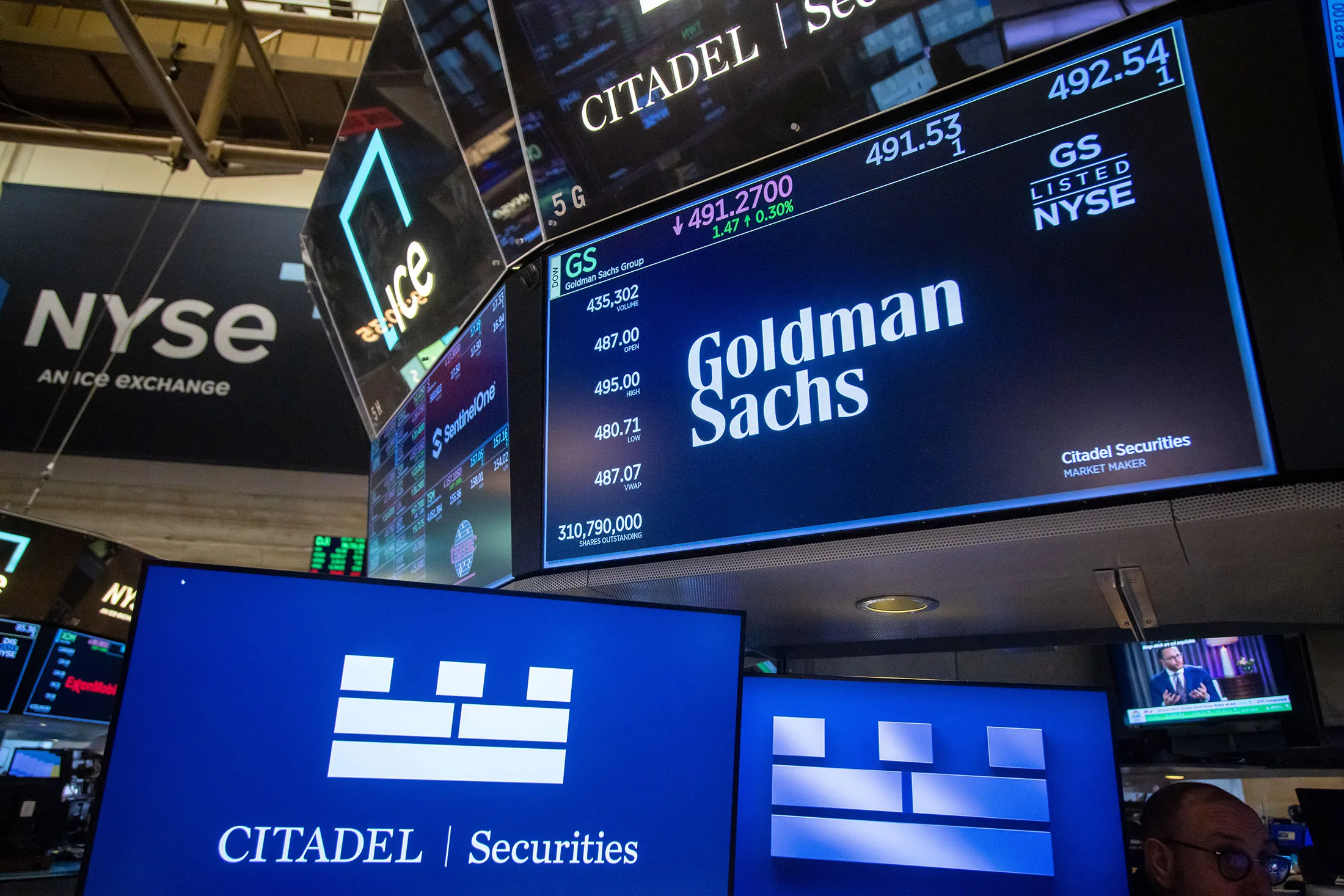 The floor at the New York Stock Exchange on April 11.