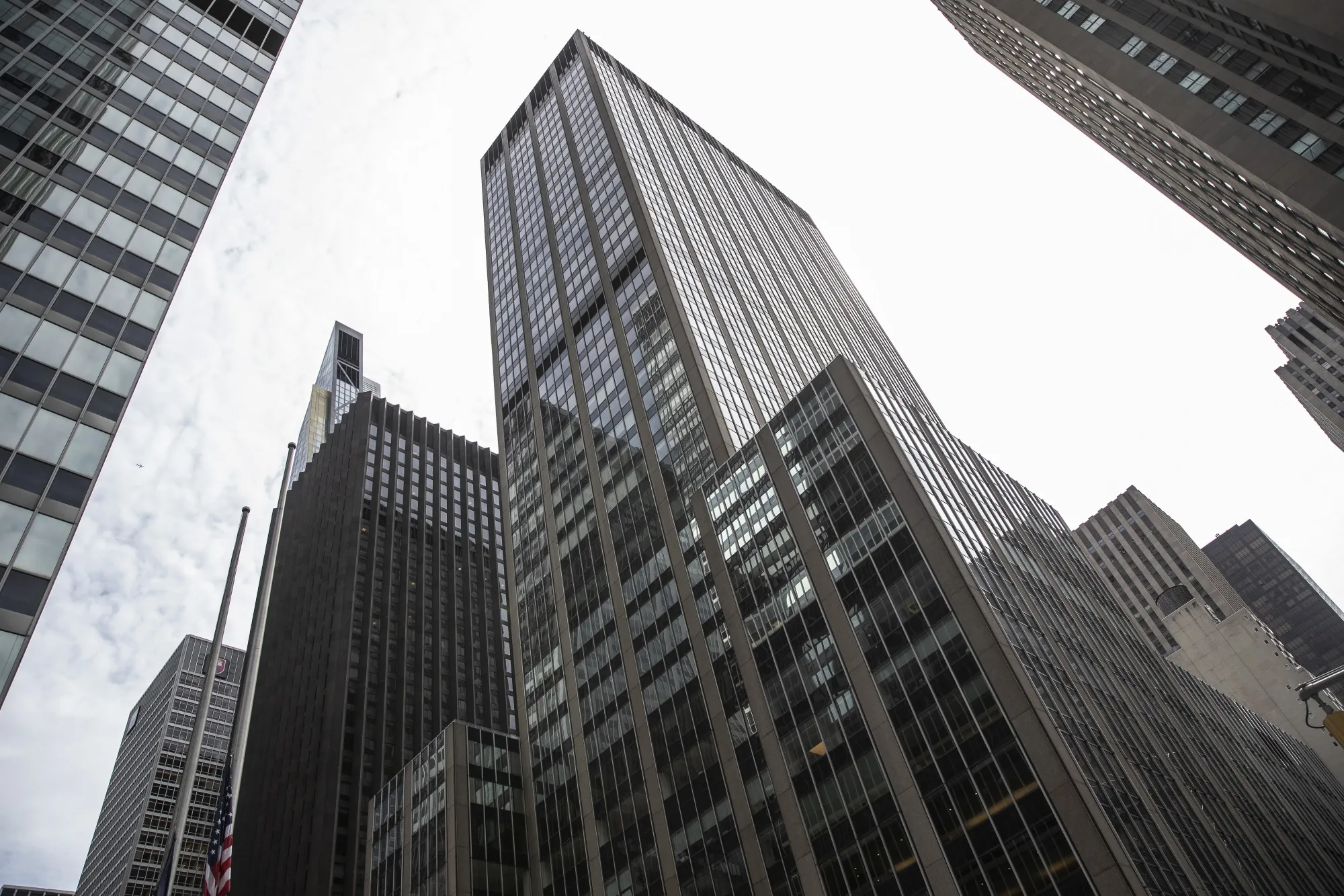 The building at 1290 Avenue of the Americas, center, in New York in May.