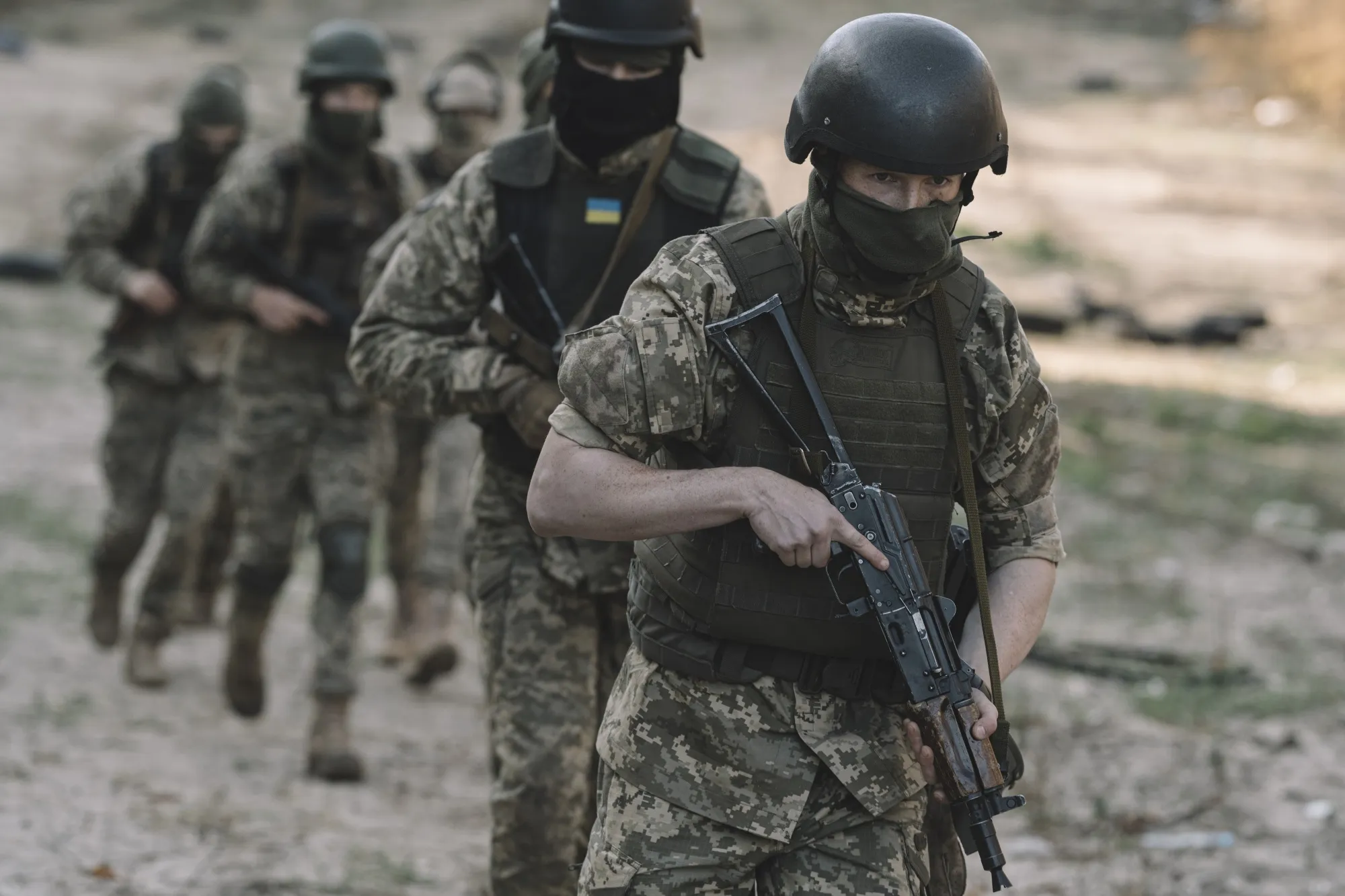 Members of the Siberian Battalion participate in military exercises.&nbsp;The conflict in the Middle East has raised questions about allies’ ability to remain focused on supporting Ukraine.