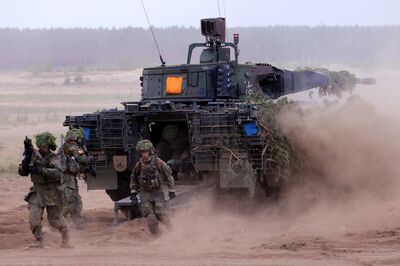 Bundeswehr soldiers during a military exercises in 2024.