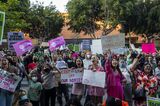 Demonstrators during an abortion-rights protest.
