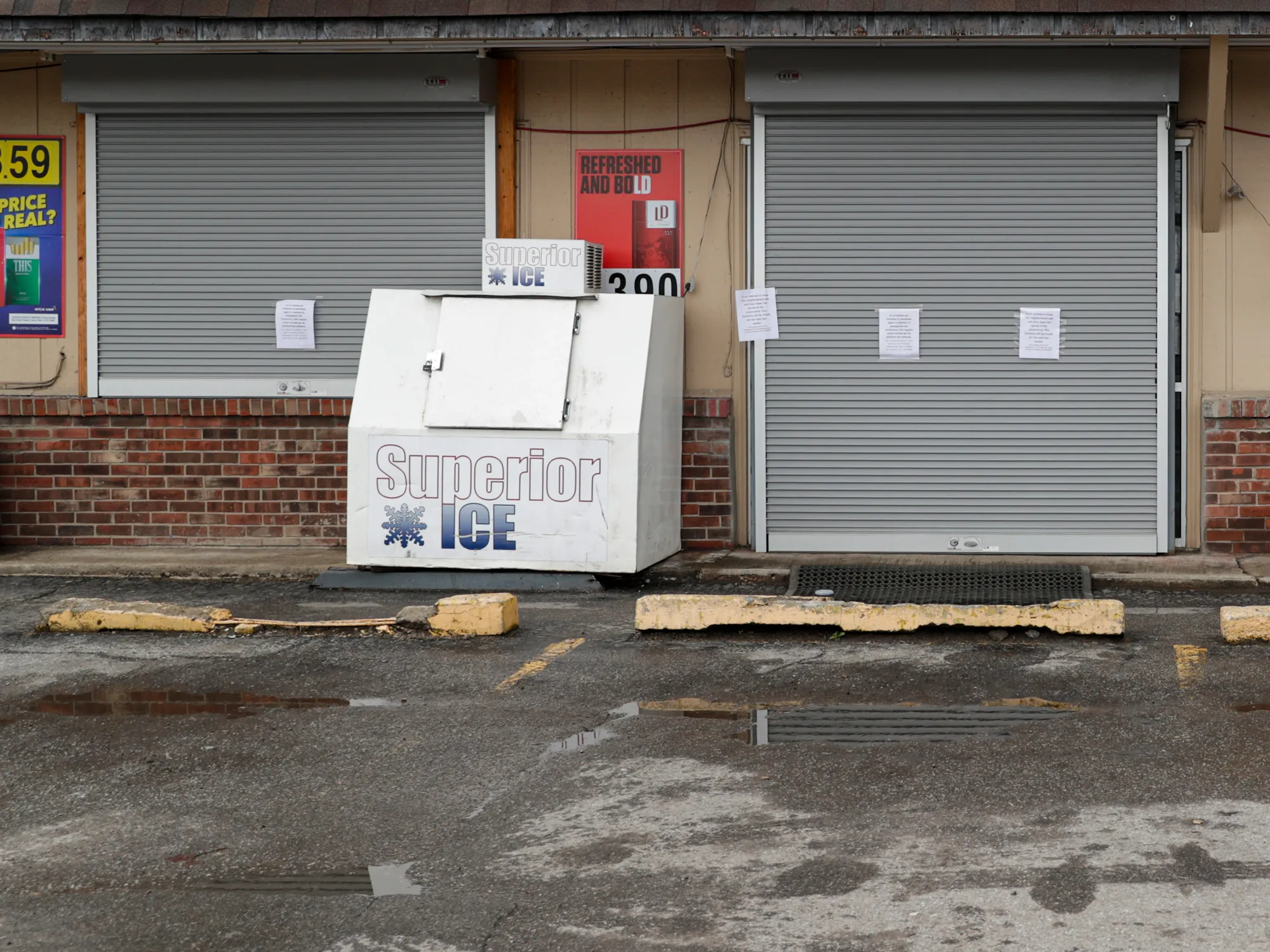 A shuttered&nbsp;liquor store&nbsp;in Indianapolis, on March 28.