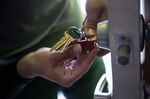 An apartment maintenance worker changes the lock of an apartment after constables posted an eviction order in October&nbsp;2020 in Phoenix, Arizona.&nbsp;