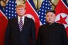 Donald Trump, left, and Kim Jong Un in Hanoi on Feb. 27.