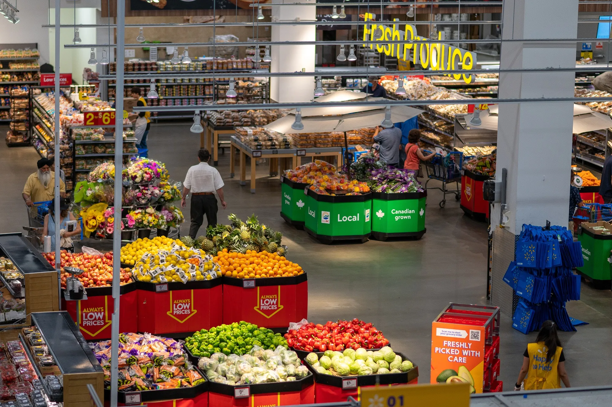 Shoppers at&nbsp;a Walmart store in Victoria, British Columbia.