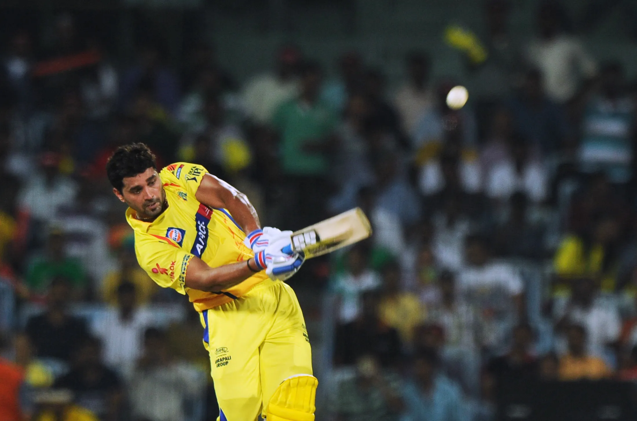 Chennai Super Kings batsman Murali Vijay plays a shot during an IPL Twenty20 cricket match in Chennai, India.
