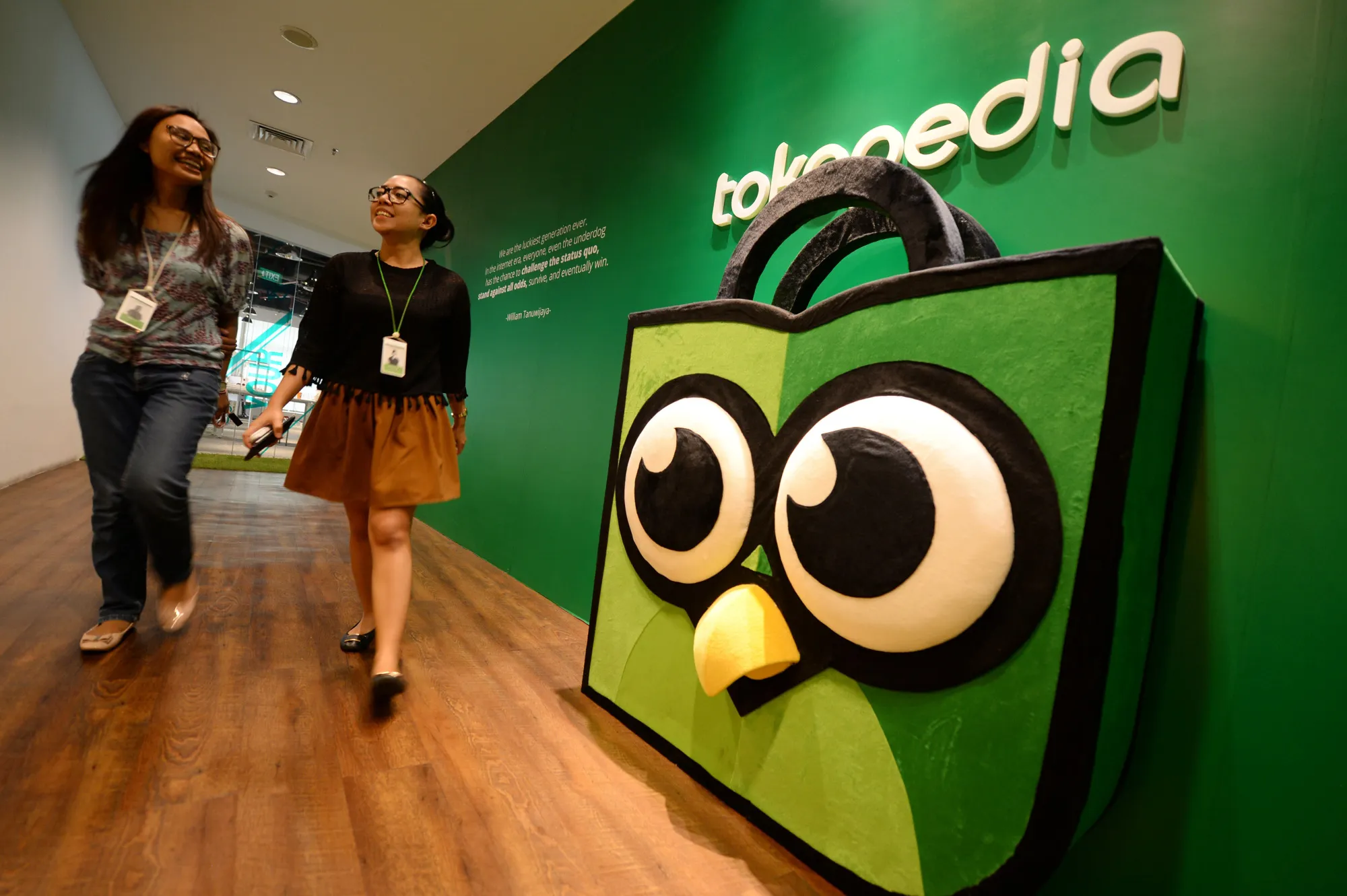 Inside Tokopedia Offices And Portraits Of Chief Executive Officer William Tanuwijaya As Underdog Becomes the Poster Child of Indonesia's Tech Boom