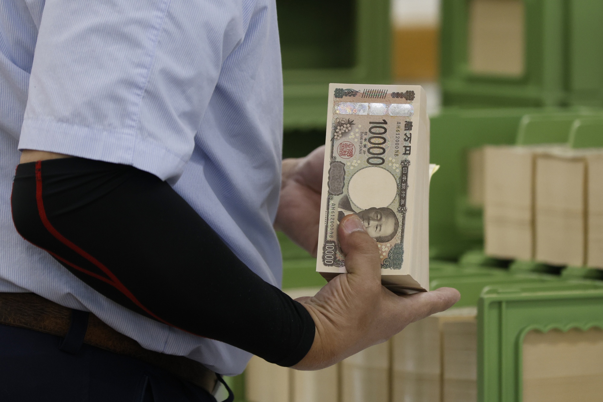 Japanese 10,000 yen banknotes.